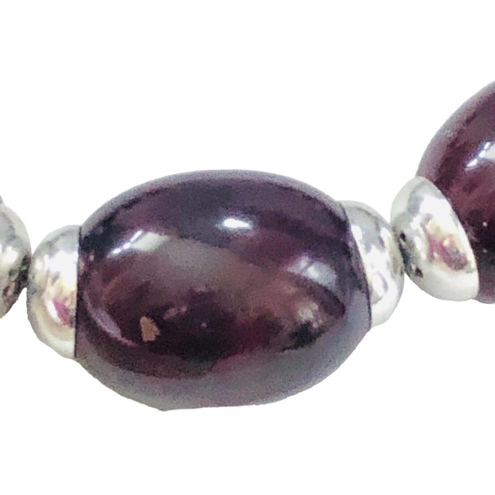Trifari Caprice Graduated Plum Purple Beaded Collar Necklace 1960s Original Tag - Picture 4 of 10